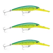 3x Rapala 14cm X Rap Magnum 20 Deep Diving Trolling Lures - Dorado