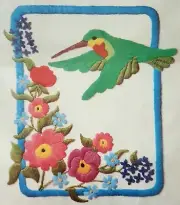 Hummingbird Embroidery 5135 McNeill Super Stitchery Vintage Crewel Bird 16x20