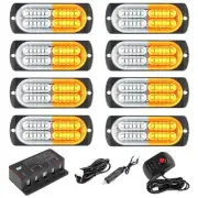 8pcs 24LED Surface Mount Flashing Strobe Lights for Truck Car Vehicle (24LED/...