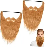 2Pcs Fake Beard Mask for Masquerade Decorations Realistic Cosplay Props Accessory for Halloween Parties and Themed Events