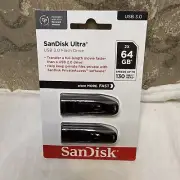 SanDisk Ultra 2: 64GB USB 3.0 Flash Drives NEW