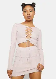 Blush Got Your Attention Lace-Up Set
