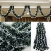 5x 2.5M Christmas Snow Tips Dark Green Tinsel Garland Snowflakes Decor Ornaments