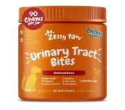 Zesty Paws Urinary Cranberry Bites for Dogs Bladder 90 pcs Chicken Flav EXP 4/26