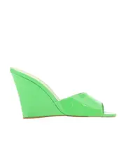 Paris Texas Wanda Open Toe Wedge Mules 36,37.5,37,40,41 Green