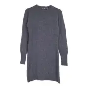 Sandro Paris Ancolie Gray Wool Blend Sweater Dress Small New Dark Academia Mini