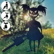 Metal Scare Children Silhouette Little Devil Garden Pile Outdoor Lawn Faaby