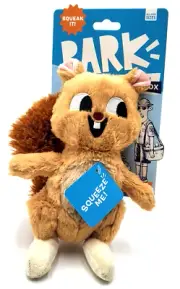 BarkBox Pearl Squirrel Squeaky Crinkly Plush Dog Toy 8.5"