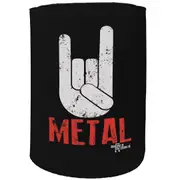 Alcohol Stubby Holder - Metal Heavy Rules - Funny Novelty Birthday Gift Joke Beer Can Bottle
