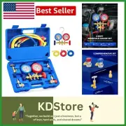 Professional 3-Way AC Manifold Gauge Set for R134a R12 R22 with Antishock Gauges