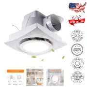 Ultra-Quiet Bathroom Exhaust Fan with LED Light - 110 CFM Ceiling Ventilation