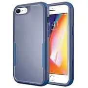 For Apple iPhone 6 /6S 3in1 Case Drop Resistant Defender Tradies Hybrid Armor Heavy Duty Rugged Shockproof Tough Cover (Navy Blue)