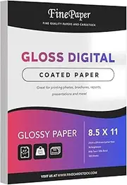 Double-Sided Gloss Digital C2S Paper – Perfect for Color Laser Printing, Design Proposals, Flyers, Brochures | 8.5 x 11 | 80lb Text (32lb Bond) | 96 Bright | Acid Free, Glossy Coated | 100 Sheets