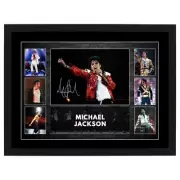 MICHAEL JACKSON SIGNED FRAMED POSTER PRINT BAD THRILLER MUSIC MEMORABILIA