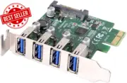 CY Low Profile 4 Ports PCI-E to USB 3.0 HUB PCI Express Expansion Card Adapter 5