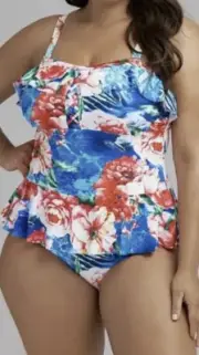 TS Taking Shape Plus Sz 12 XXS Bloom Frill Swimsuit Bathers NWT RRP $140