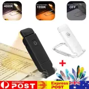 LED Clip On Book Reading Light Lamp w/Bookmarks USB Rechargeable For Reading New