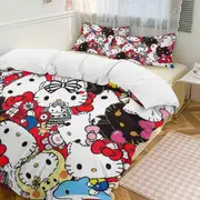 v957 Hello Kitty 3-Piece Twin Bed Set - Includes 1 Single Comforter And 2 Pillowcases Bedding - Fade Resistant Microfiber - Hello Kitty io957