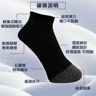 黑科技石墨烯機能紗線休閒襪 石墨烯 遠紅外線 抑菌 除臭 舒適 彈力 蓄熱升溫 透氣 10144