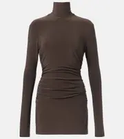 [Norma Kamali] Norma Kamali Pickleball mockneck minidress AU 10 brown