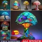 Painting Glass Mushroom Table Lamps Bohemian Resin Table Lamp Night Light DecAN