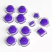eXtremeRate Replacement Controller ABXY Direction Home Capture + - Jelly Buttons, Two-Tone Purple & Clear with Symbols Action Face Keys for Nintendo Switch & Switch OLED Joy-con - JoyCon NOT Included