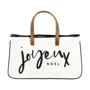 Joyeux Noel Canvas Tote Size 20in W x 11in H 6in Gusset Pack of 2