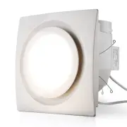 Bathroom Exhaust Fan with Light LED Square Quiet Ceiling Mount Ventilation Fa...