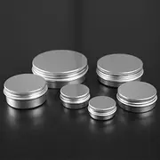 Aluminium Tin with Screw Cap, Silver Round Tin Containers for Cosmetic Pot, Lip Balm, Creams, and DIY Storage, Small Metal Tins for Travel and Home Use (100 pcs / 200 pcs)