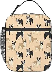ainori Reusable French Bulldog Lunch Box for Kids Girls Boys Adult, Insulated Cute Dog Lunch Bag,Polyester Cooler Handbags Case for School Picnic Work Travel Beach or Hiking