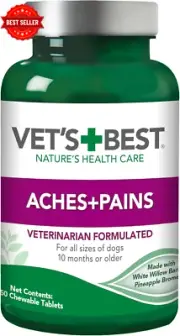 Vet’s Best Aches Pains Dog Supplement 50 Chewable Tablets Joint Support Discomfo