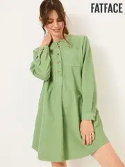 FatFace Olive Green Aida 100% Cotton Cord Tunic Dress (E79204) | $150