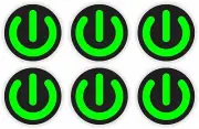 6x (1 inch) POWER BUTTON On Off Funny Mini Vinyl Hard Hat RC Car Stickers Decals