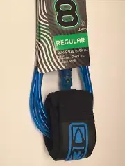 Surfboard LONGBOARD ankle leash ocean & earth 8' foot Blue DOUBLE SWIVEL 8 foot