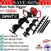 Giantz Post Hole Diggers Petrol Digger Drill Fence 80CC Motor Drill Borer Auger