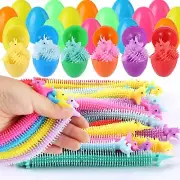 18PCS Easter Eggs Basket Stuffers with Dinosaurs Stretchy Strings，Surprise Ea...
