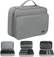 Plus Large Capacity Electronic Accessories Organizer, Storage Handbag with Front Pocket Travel Cable Organizer Gadget Bag Carry Pouch for iPad 11,Hard Drives, Power, Charger -Grey, Grey, L,