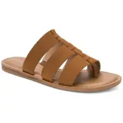Sun + Stone Womens Oliaa Brown Slide Sandals Shoes 8.5 Medium (B,M) BHFO 9326