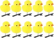 Cute Yellow Duck Hairpin Set for Girls Women, 10 Plush Hairpin Set, Cute and Soft Animal Hair Clips, Yellow Duck Fun Hair Accessories, Hair Pins for Kids Women