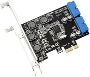 Mustpoint PCI-E X1 to Dual 20 Pin USB 3.0 Card (8541585782) for PC & Laptop