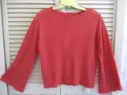 EILEEN FISHER PETITE TOP BOAT NECK BELL SLEEVES TENCEL KNITS MIMOSA PS NEW $198