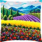 Tapestry Pillow Cover DIY kit "Lavender" Needlepoint kit Printed canvas