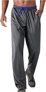 [Generic] Men's Jogger Pants Open Bottom Lightweight Athletic Pants Elastic Waist Workout Hiking Trousers with Zipper Pockets