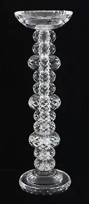 BED BATH & BEYOND GEM CUT PREMIUM CRYSTAL TABLETOP VOTIVE CANDLESTICK 13" TALL