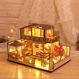 CUTEBEE 森林棲息地 DIY 娃娃屋 袖珍屋 3D木製微型屋迷你屋 帶LED燈 DIY小屋 玩具 節日禮物