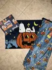 Berkshire Peanuts 4pcs Queen Sheet Set Snoopy Blanket Throw Halloween & Rug Set