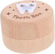 MOLUCKFU Box Wooden Teeth Storage Box for First Tooth and Curl Keepsake Container with Independent Compartments Capacity Unique Scratch Resistant Lid Modern Minimalist Design present