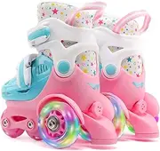 Roller Skates Women Roller Skates | Size Optional Children Roller Skates - Safe and Fun Roller Skates High Elasticity PU Roller Skating Shoes Shoes for 2-8 Year Old Boys and Girls