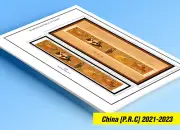 COLOR PRINTED CHINA P.R.C. 2021-2023 STAMP ALBUM PAGES (42 illustrated pages)