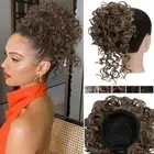 Afro Puff Drawstring Clip in Wave Curly Hair Bun Piece Short Ponytail Extensions